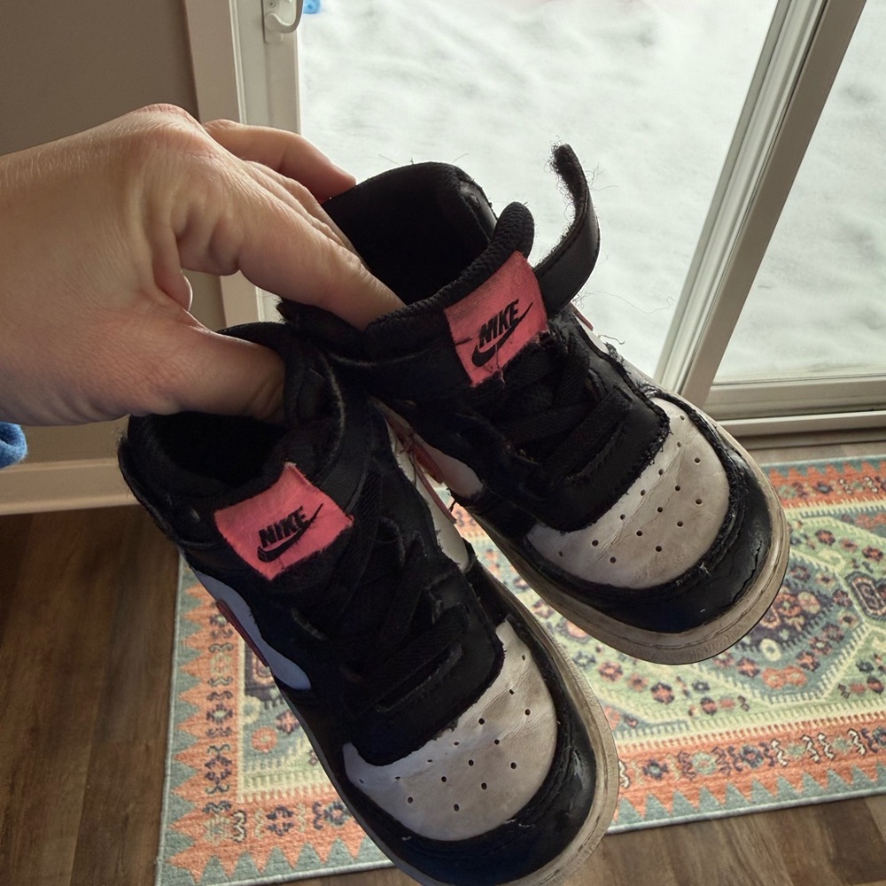Nike Kids Black and Pink Sneakers